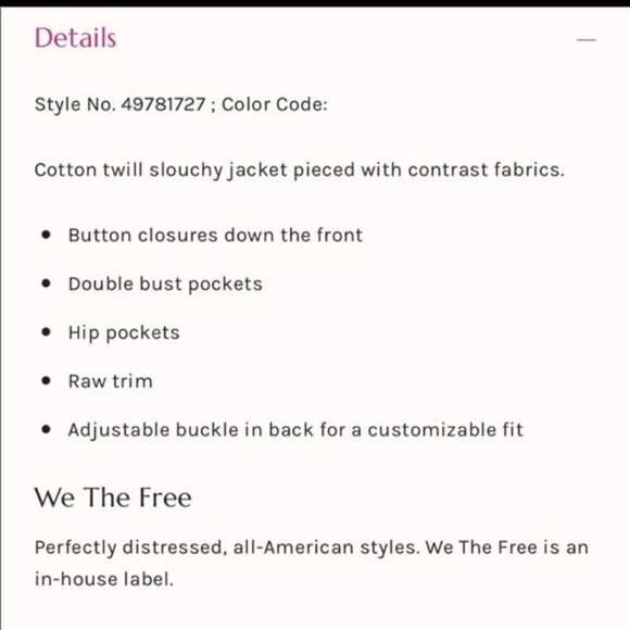 We The Free Apollo Army Patchwork Jacket Size Small - Picture 6 of 14